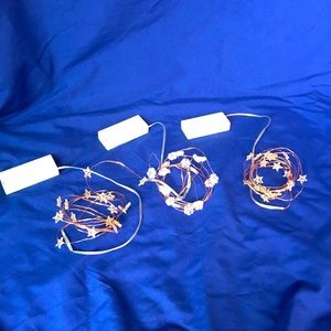 3 Indoor LED String Lights, Stars and Snowflakes